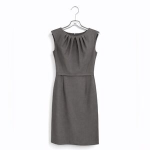 Tahari Arthur S. Levine Taupe Brown Sheath Dress Size 4 Work Wear Classic New